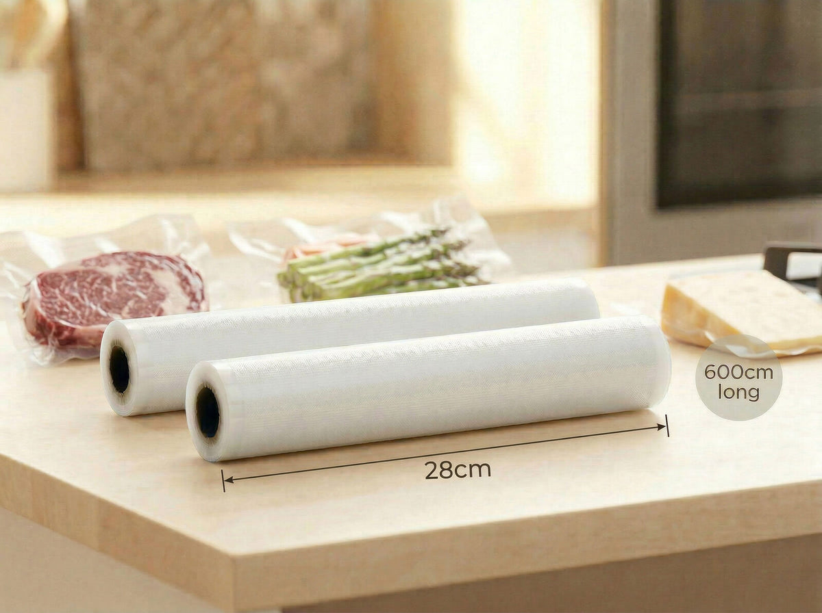 Vacuum Sealer Bag Rolls, BPA-Free, 2 Pack, 28cm x 6m
