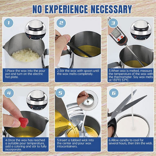 DIY Candle Making Kit with Electric Wax Melter and 1kg Soy Wax