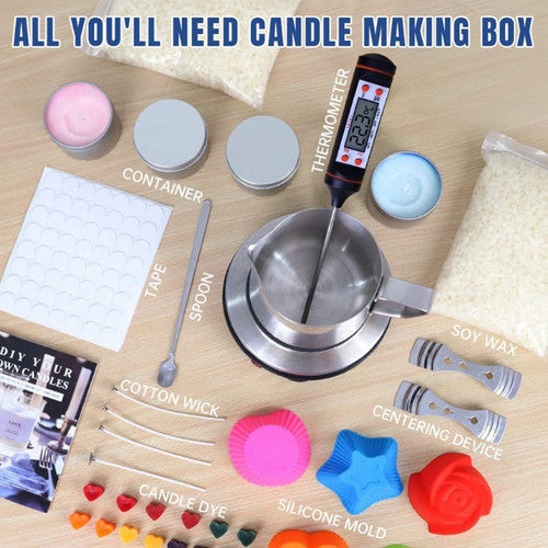 DIY Candle Making Kit with Electric Wax Melter and 1kg Soy Wax