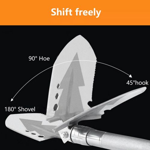 Folding Camping Shovel with Knife, Hammer & Fire Starter, 77cm