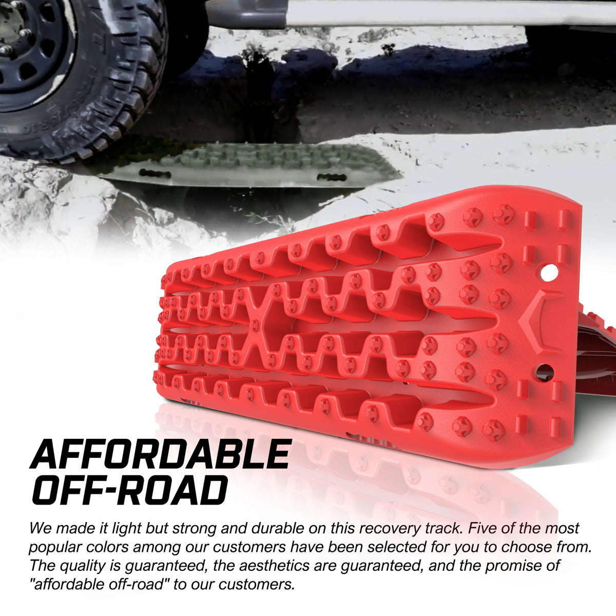 X-BULL Gen 3.0 Recovery Tracks, 2 Pairs with Mounting Pins, Red