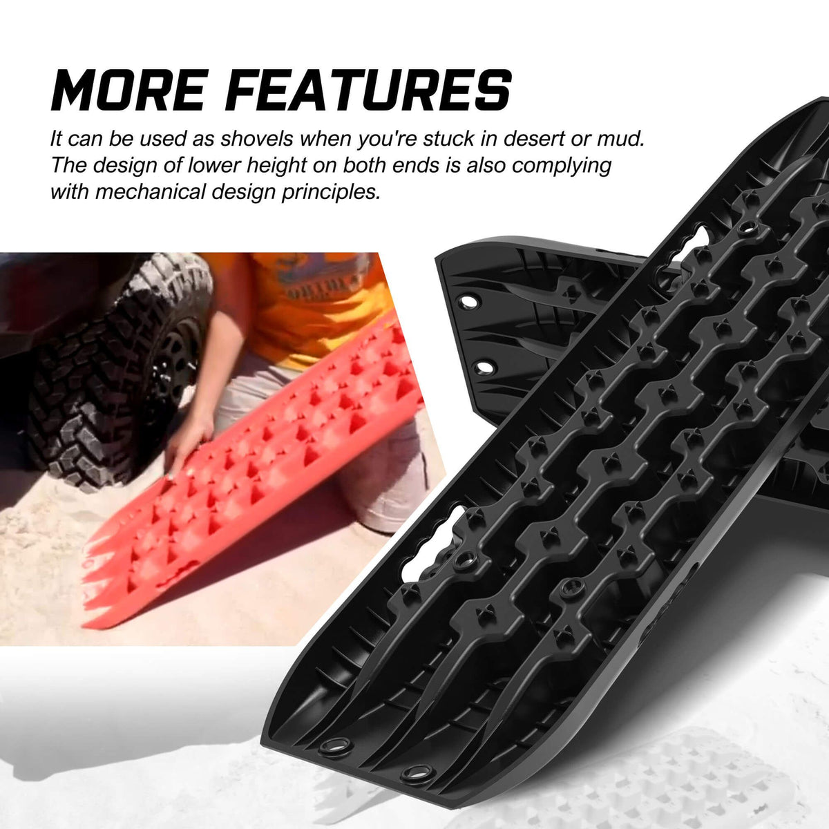 X-BULL Gen 3.0 Recovery Tracks Kit, 1 Pair with Carry Bag & Mounting Pins, Black