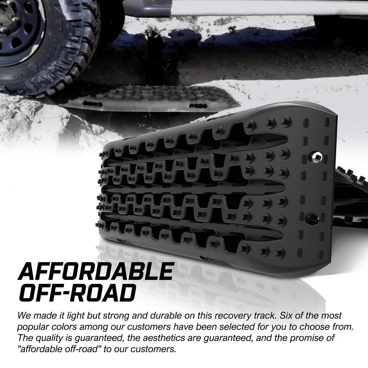 X-BULL Gen 3.0 Recovery Tracks Kit, 1 Pair with Carry Bag & Mounting Pins, Black