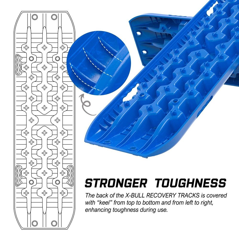 X-BULL Gen 3.0 Recovery Tracks Kit, 1 Pair with Carry Bag & Mounting Pins, Blue