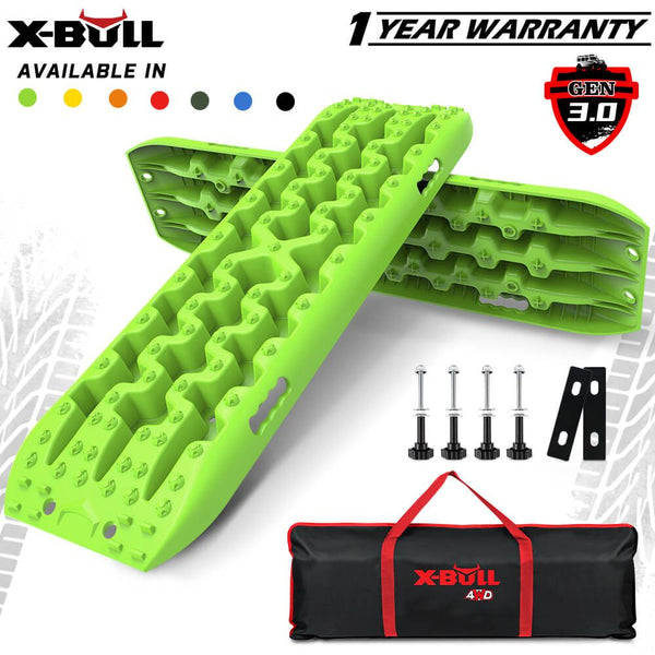 X-BULL Gen 3.0 Recovery Tracks Kit, 1 Pair with Carry Bag & Mounting Pins, Green