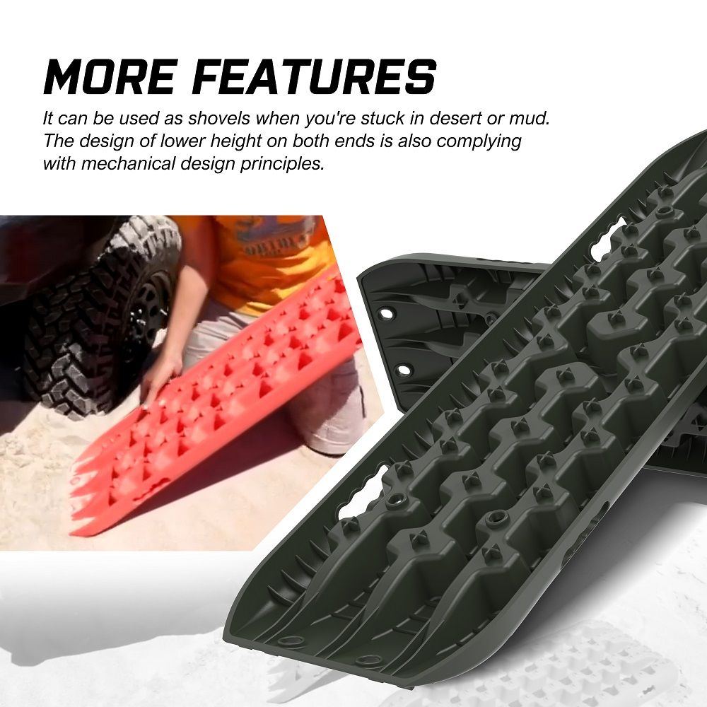 X-BULL Gen 3.0 Recovery Tracks Kit, 1 Pair with Carry Bag & Mounting Pins, Olive