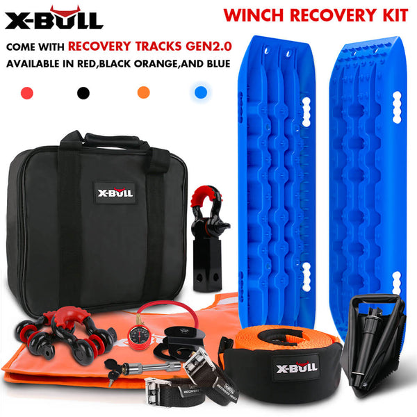 X-BULL Winch Recovery Kit with Gen 2.0 Recovery Tracks, Blue