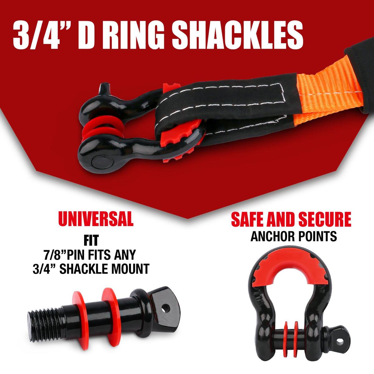X-BULL Winch Recovery Kit with Gen 3.0 Recovery Tracks & Mounting Pins, Orange