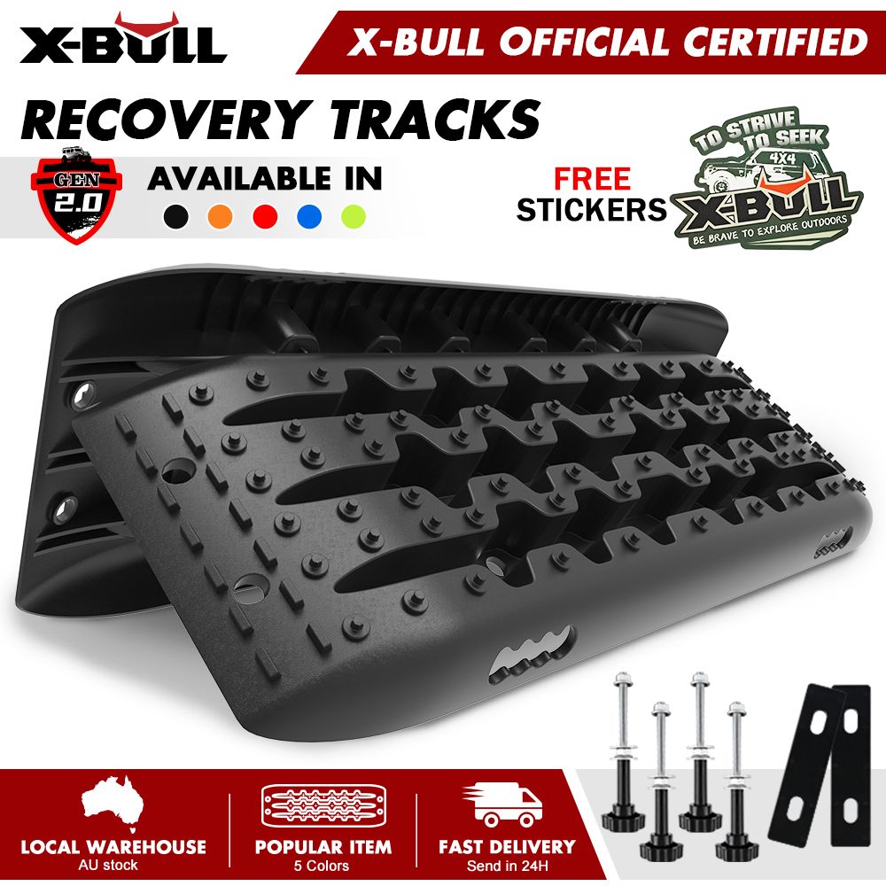 X-BULL Gen 2.0 Recovery Tracks, 1 Pair with Mounting Pins, Black