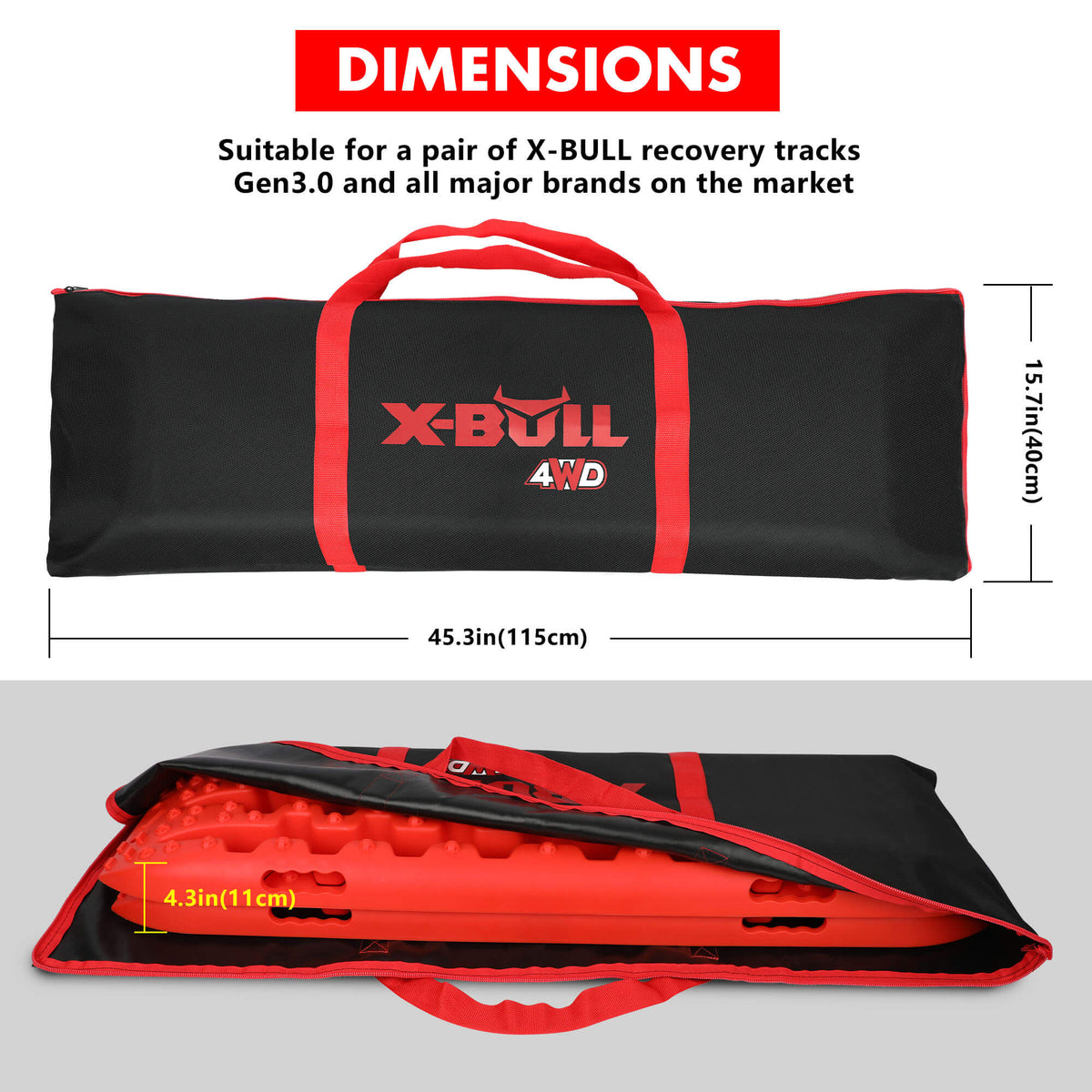 X-BULL Recovery Track Carry Bag, Black