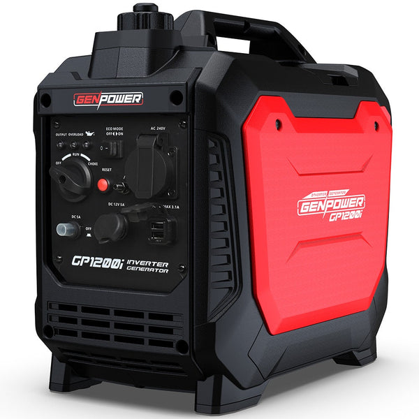 GENPOWER GP1200i Inverter Generator, 1.2kW Peak / 1.0kW Rated, Petrol