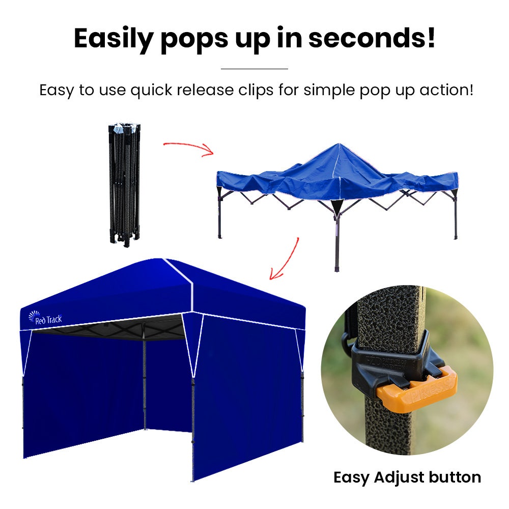 RED TRACK Ultra Compact Folding Gazebo, 3.6 x 2.2m with Walls, Navy Blue