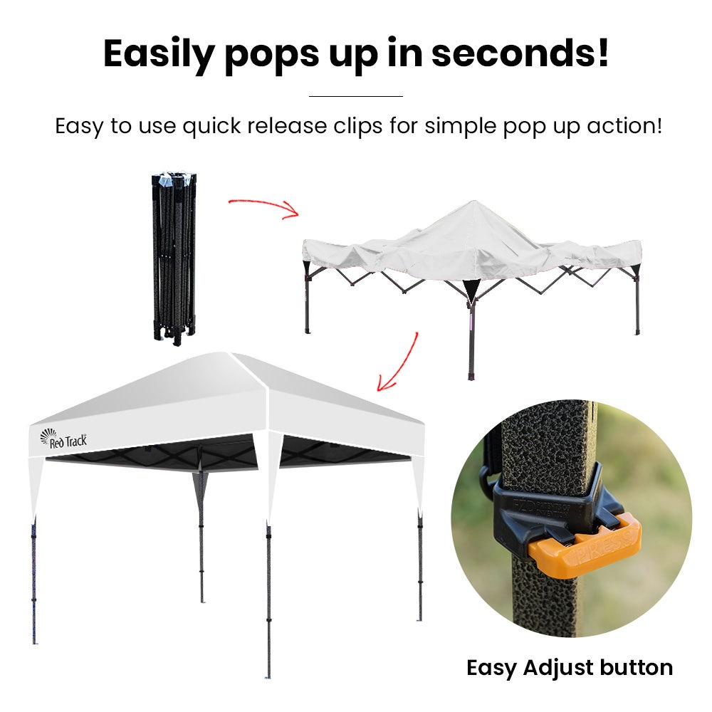 RED TRACK Ultra Compact Folding Gazebo, 3 x 3m, White