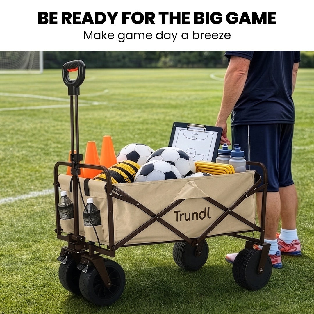 TRUNDL 106L Electric Folding Wagon, All-Terrain Wheels, Cream