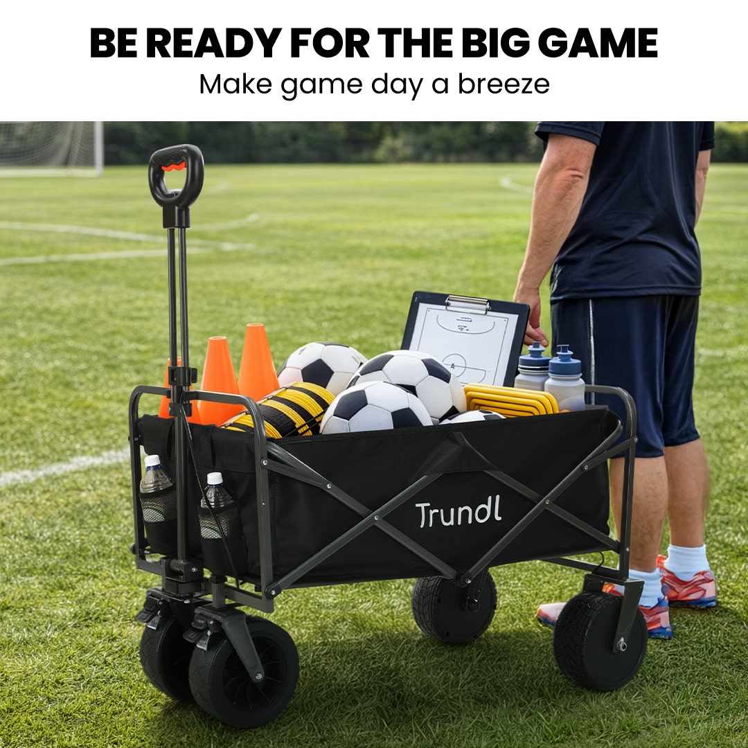 TRUNDL 106L Electric Folding Wagon, All-Terrain Wheels, Black