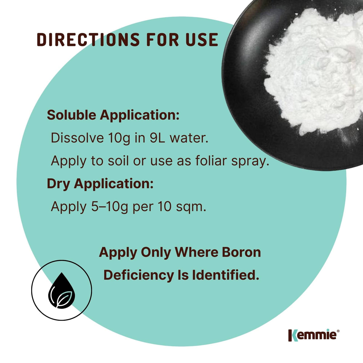 Kemmie Boric Acid Powder, 99.9% Technical Grade, 5kg
