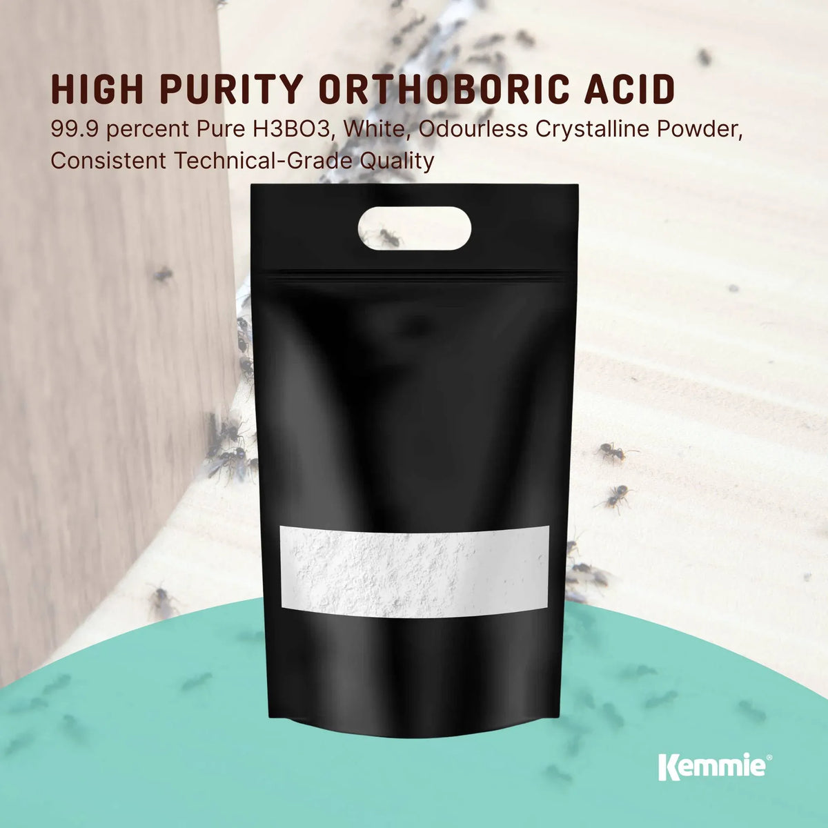 Kemmie Boric Acid Powder, 99.9% Technical Grade, 20kg