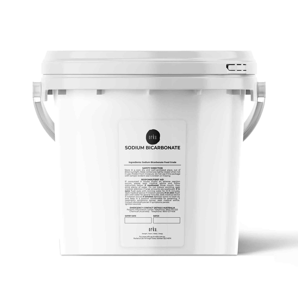 Orku Sodium Bicarbonate, Food Grade, Aluminium Free, 5kg Tub