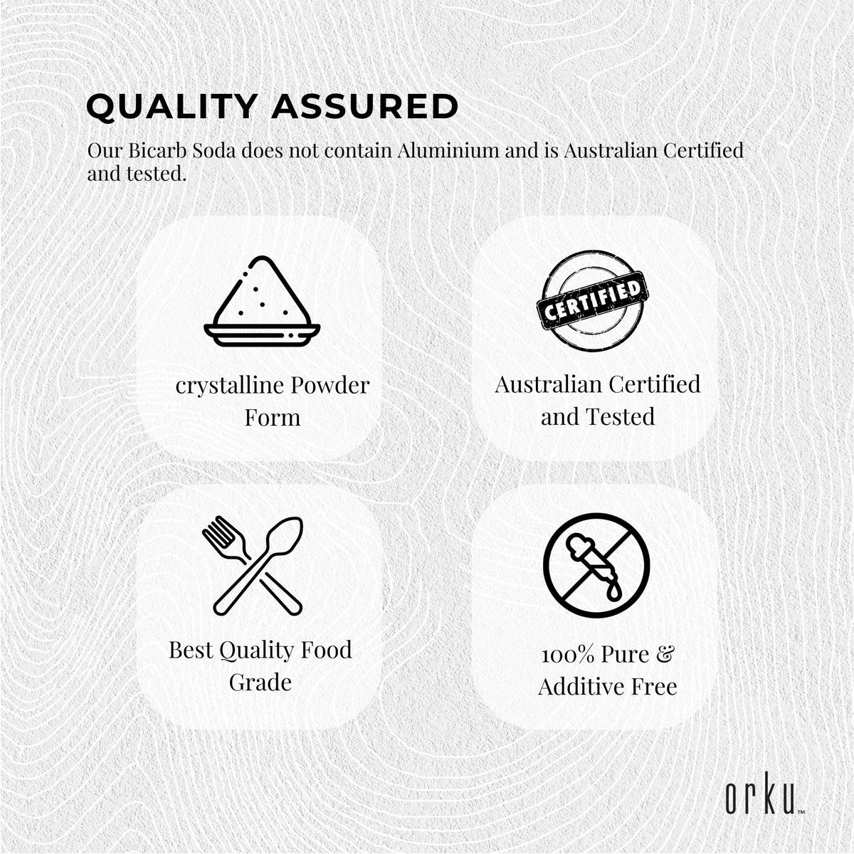 Orku Sodium Bicarbonate, Food Grade, Aluminium Free, 5kg Tub