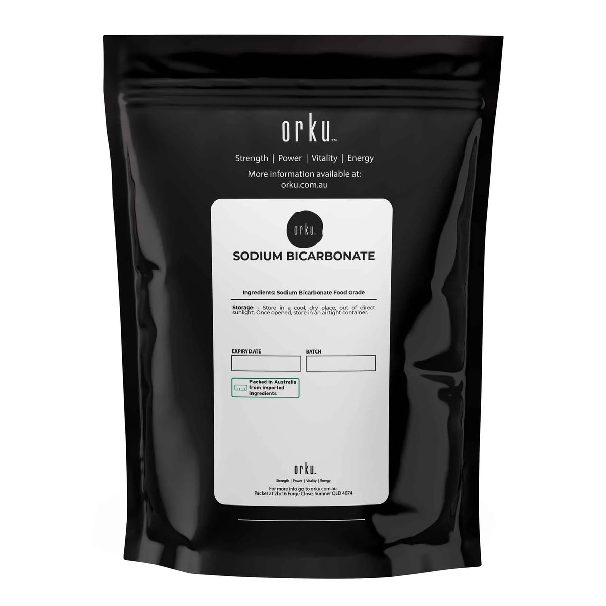 Orku Sodium Bicarbonate, Food Grade, Aluminium Free, 1kg Bag
