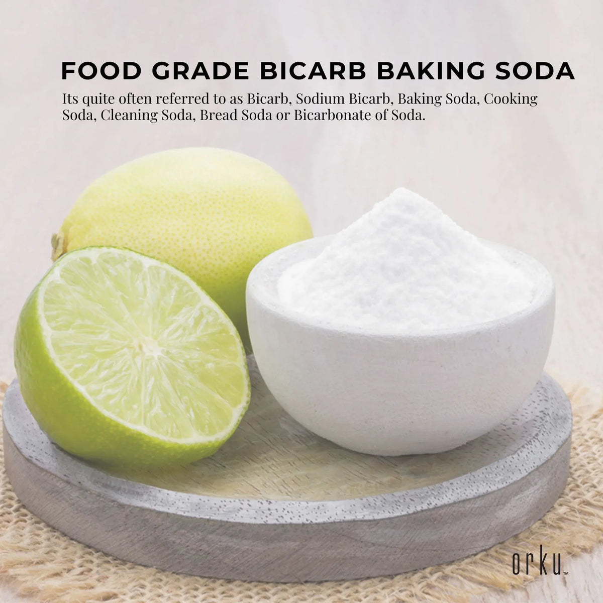 Orku Sodium Bicarbonate, Food Grade, Aluminium Free, 10kg Bag