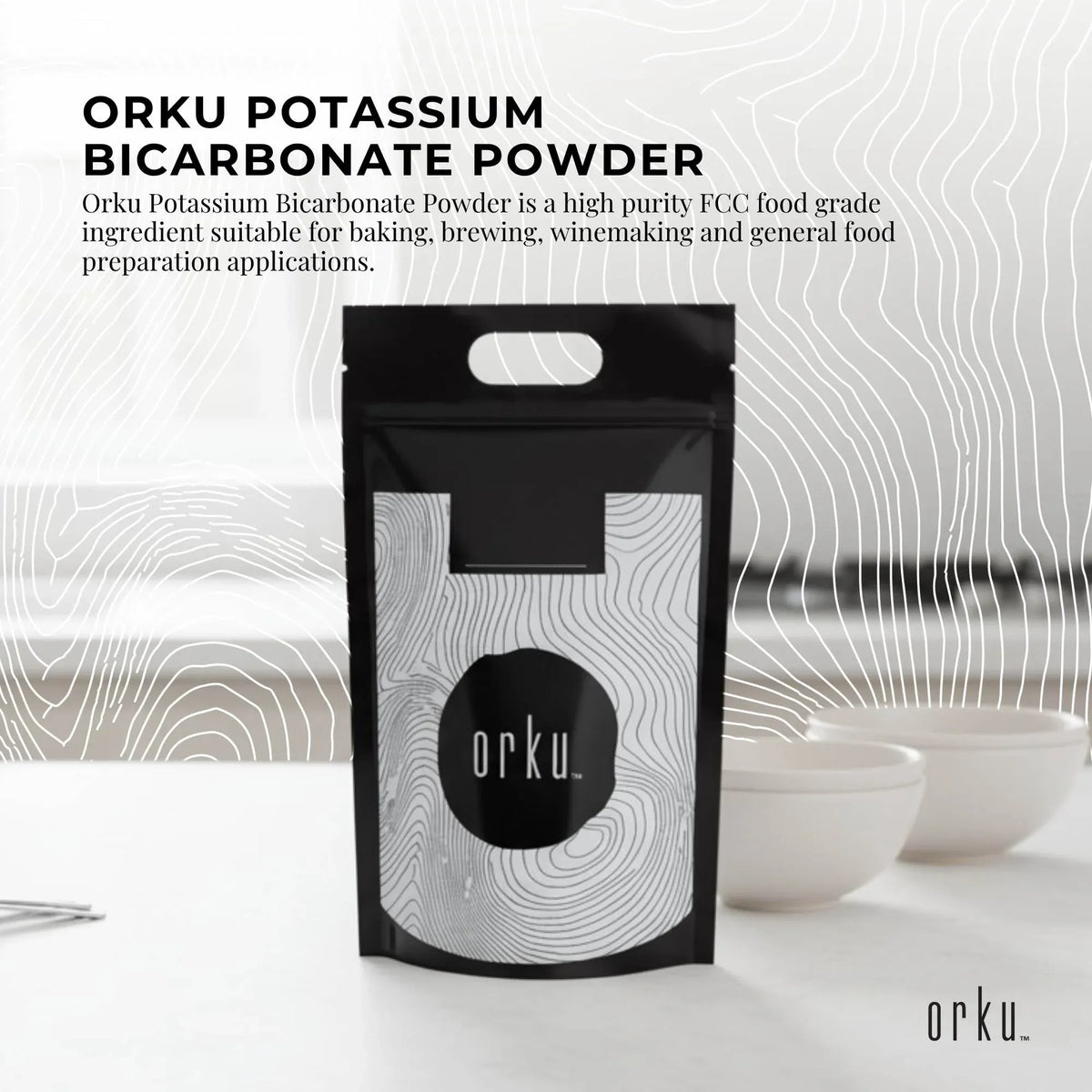 Orku Potassium Bicarbonate, Food Grade FCC, 10kg