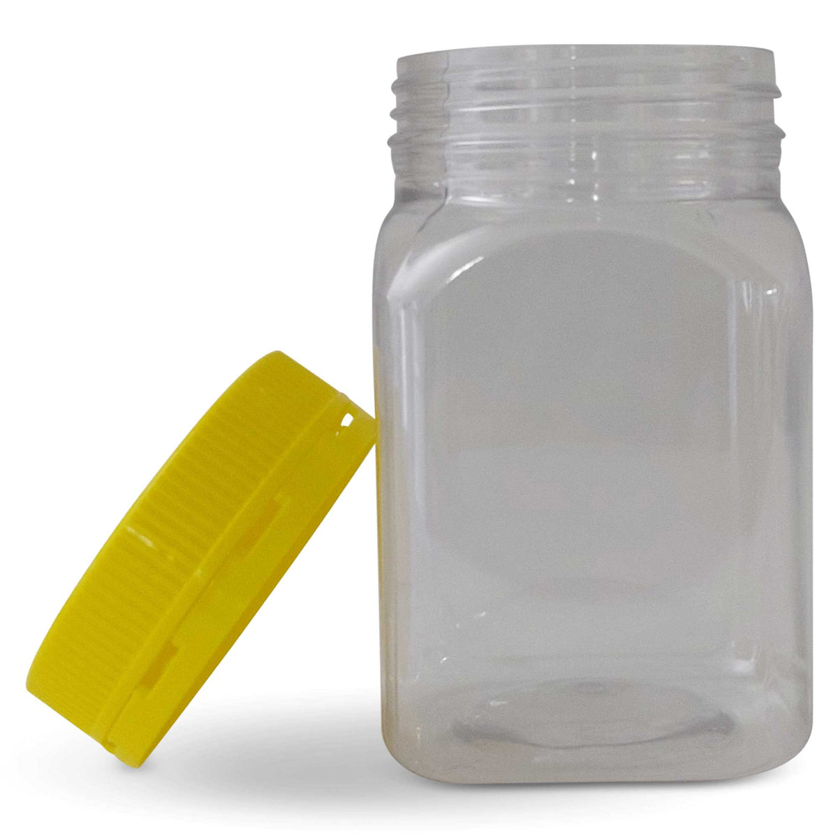 Plastic Honey Jars with Lids, Square, 500g, 10 Pack