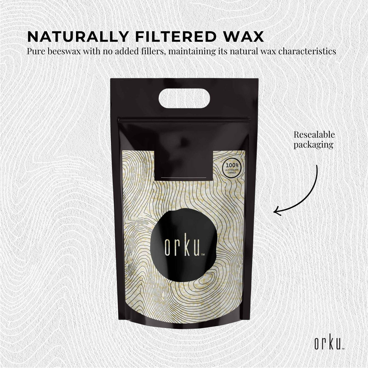 Orku White Beeswax Pellets, BP Grade, 5kg Bag