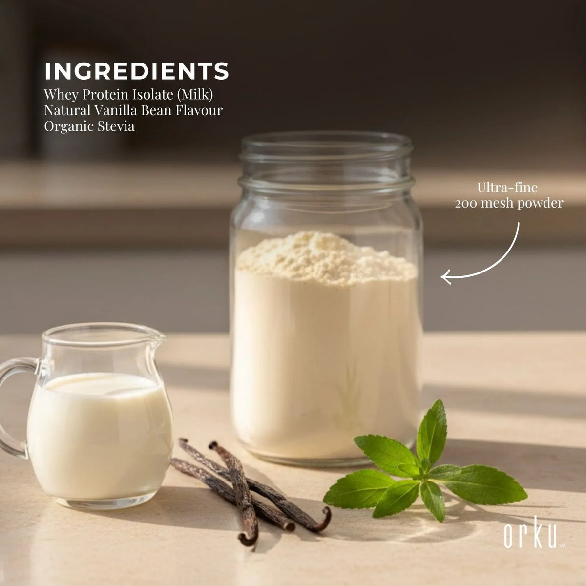 Orku Whey Protein Isolate, Vanilla, 2kg