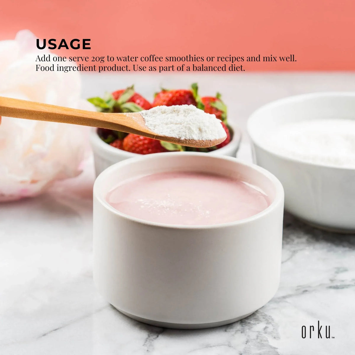 Orku Bovine Collagen Peptides, Unflavoured, 10kg