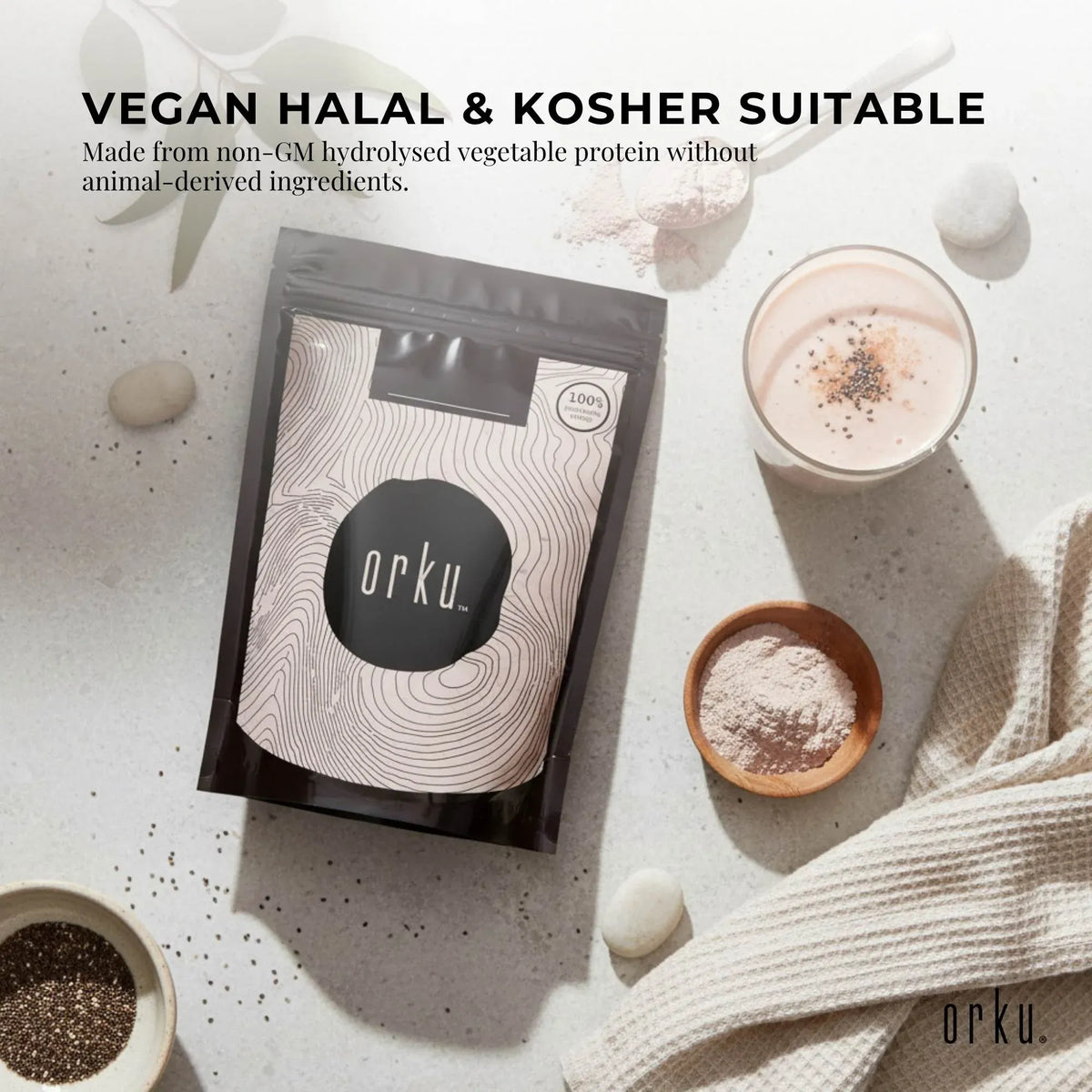 Orku Vegan Collagen Alternative Powder, Plant-Based, 2kg