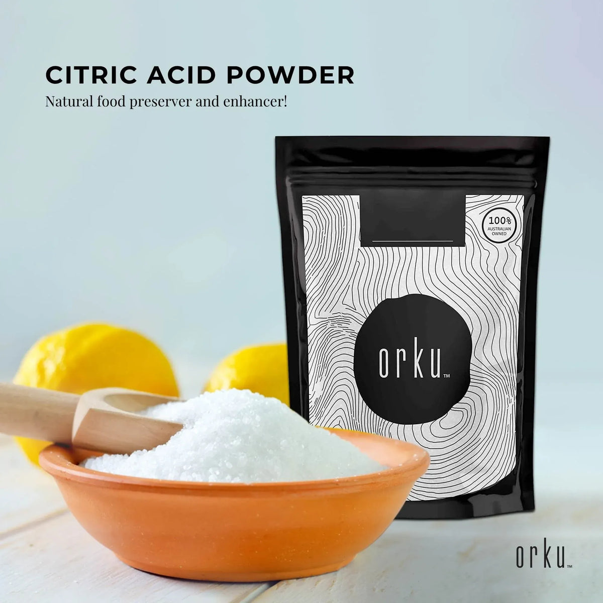 Orku Citric Acid, Food Grade, 2kg Bag