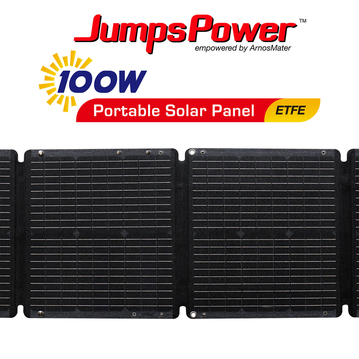 JumpsPower 100W Foldable Solar Panel, USB-C, USB-A & DC Output