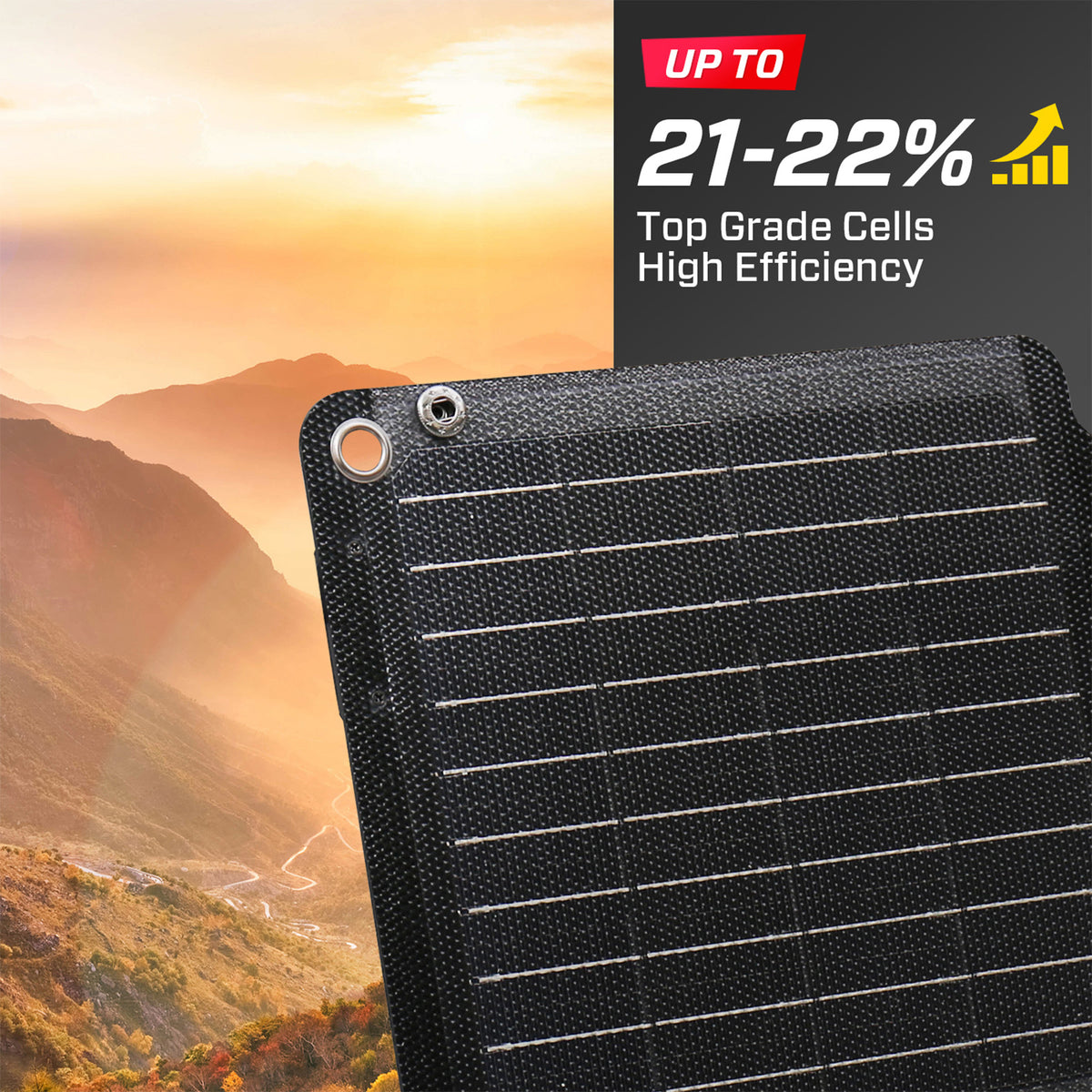 JumpsPower 100W Foldable Solar Panel, USB-C, USB-A & DC Output