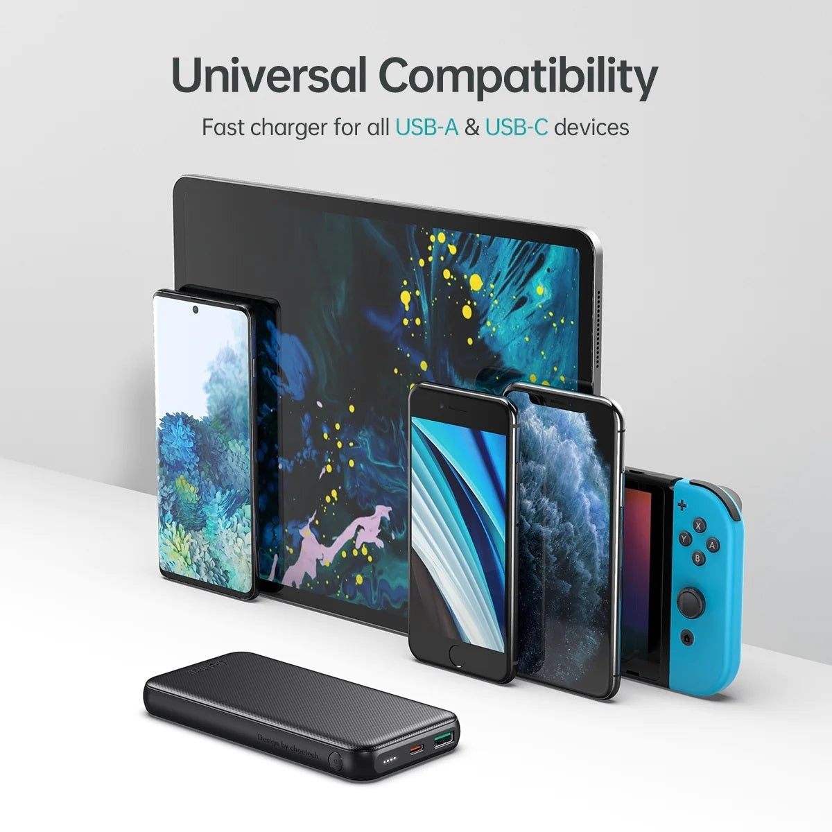 CHOETECH B627 10000mAh Power Bank, 18W USB-C PD & QC 3.0