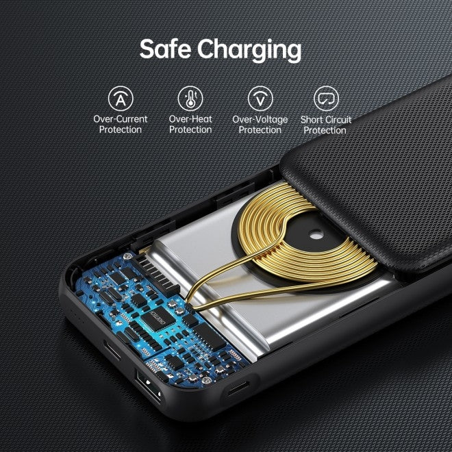 CHOETECH B650-CC 10000mAh Wireless Power Bank, 18W PD, Black