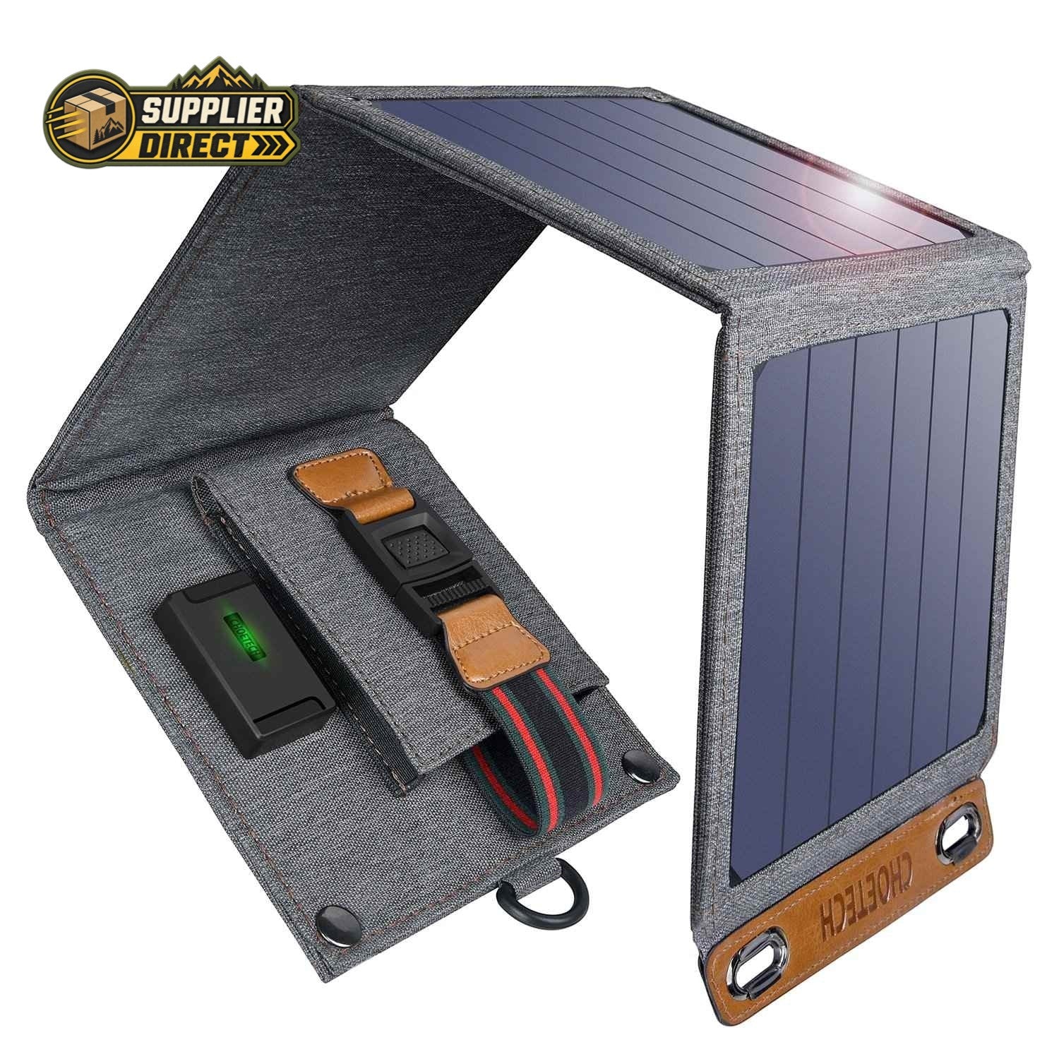 CHOETECH 14W Foldable Solar USB Charger – Portable Emergency Power