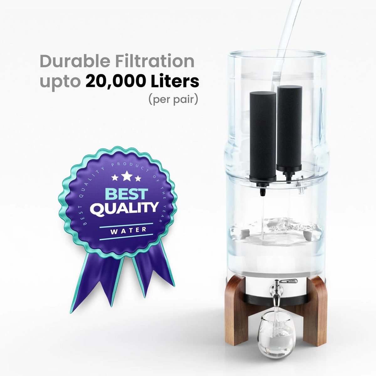 Phoenix 8L Stainless Gravity Water Filter + POSTreat Fluoride Cartridges