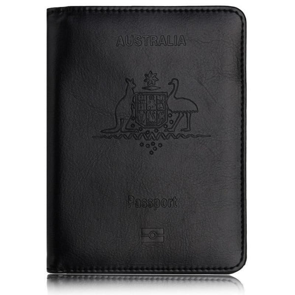 RFID Blocking Passport Holder, Slim Travel Wallet, Black