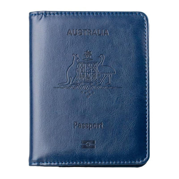RFID Blocking Passport Holder, Slim Travel Wallet, Blue