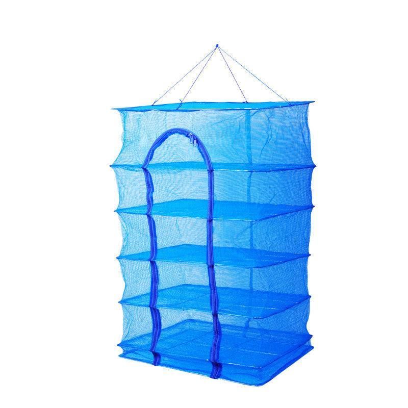 Hanging Mesh Food Drying Net, 5 Tiers, 50 x 50 x 100cm, Blue
