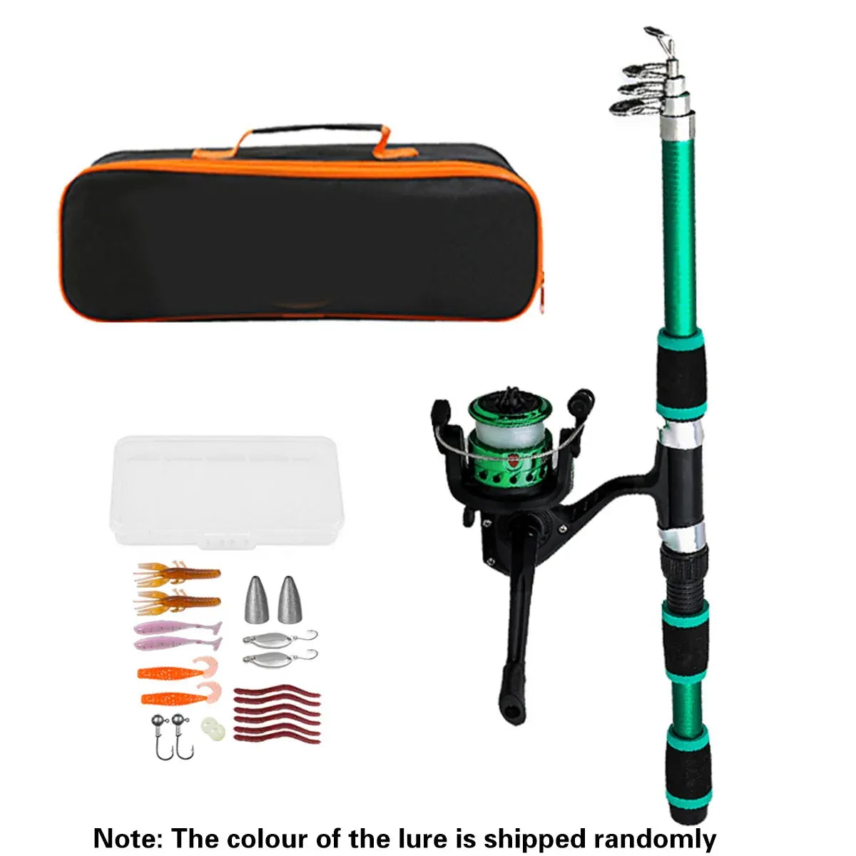 Ultra Short Pocket Fishing Rod Full Set, Green