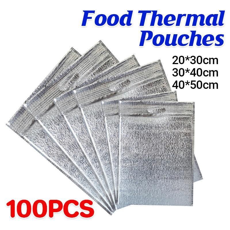 Aluminium Foil Insulated Food Bags, 30 x 40cm, 100 Pack