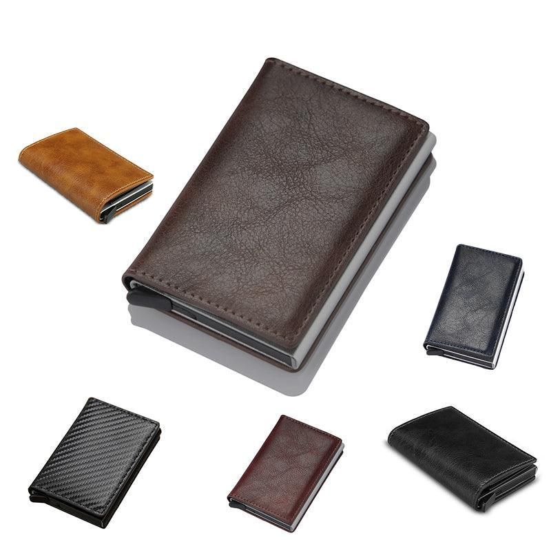 RFID Pop-Up Card Wallet with Money Clip, Aluminium Card Case, Carbon Fibre