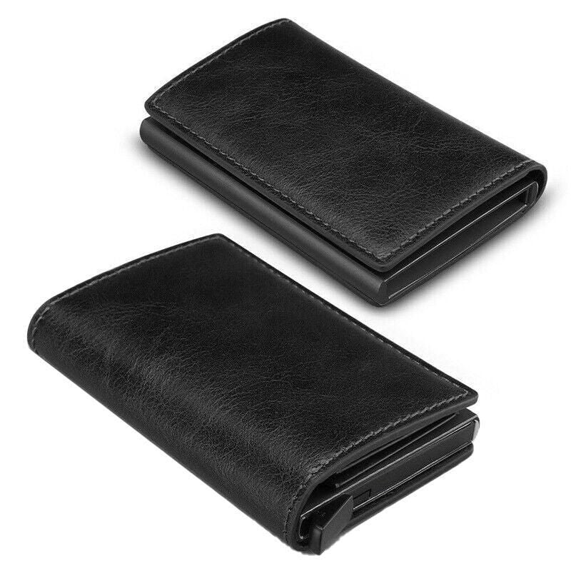 RFID Pop-Up Card Wallet with Money Clip, Aluminium Card Case, Carbon Fibre