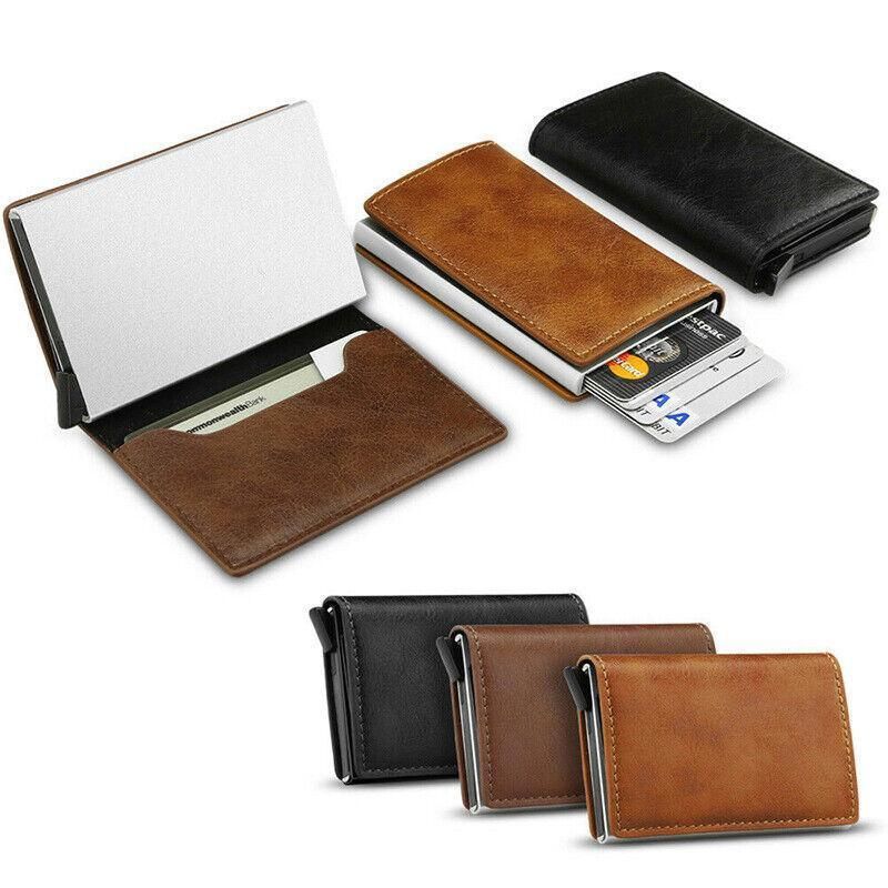 RFID Pop-Up Card Wallet with Money Clip, Aluminium Card Case, Carbon Fibre
