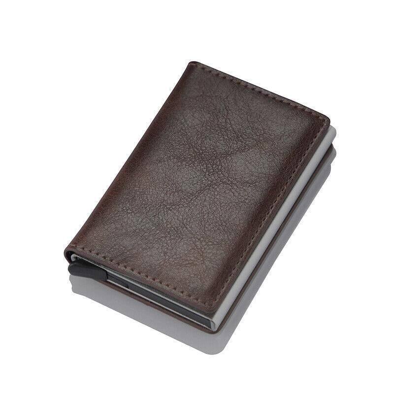RFID Pop-Up Card Wallet with Money Clip, Aluminium Card Case, Dark Blue