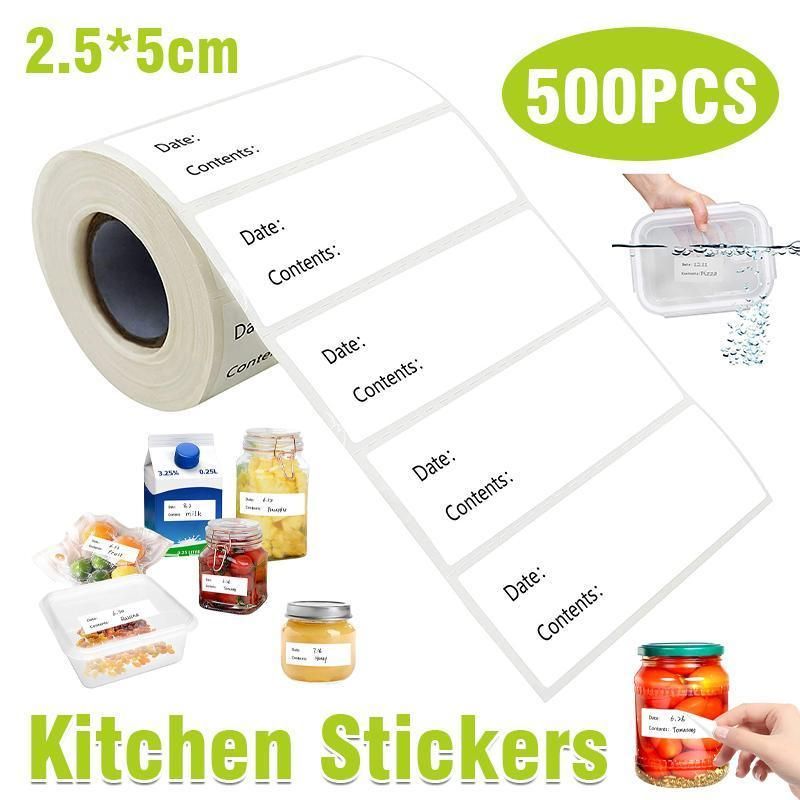 Freezer & Pantry Date Labels, Removable, 2.5 x 5cm, 500 Roll