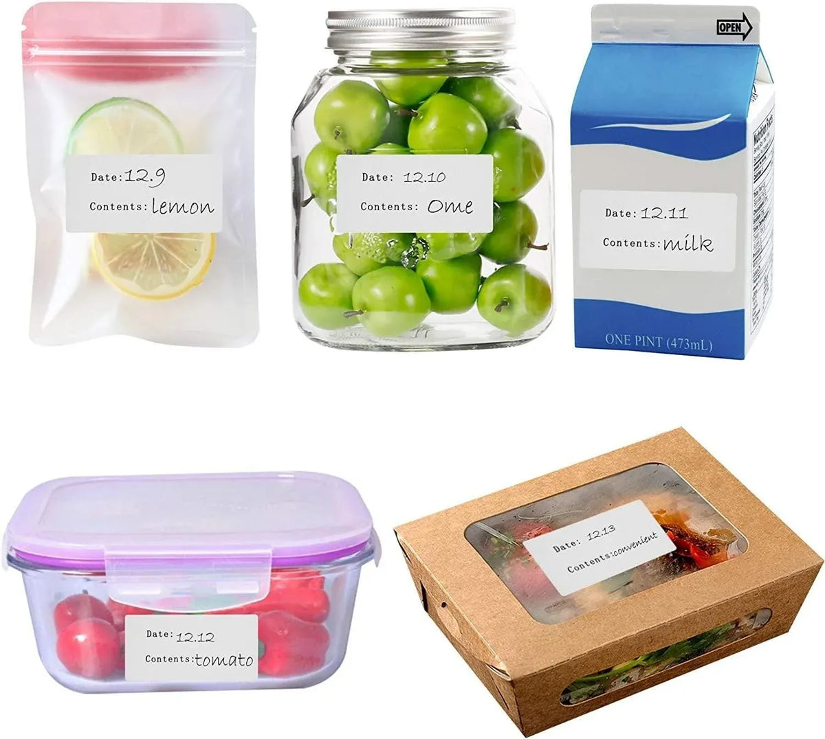 Freezer & Pantry Date Labels, Removable, 2.5 x 5cm, 500 Roll