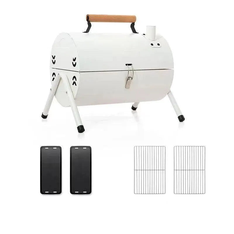 Grillz Portable Charcoal BBQ Grill and Smoker, Black